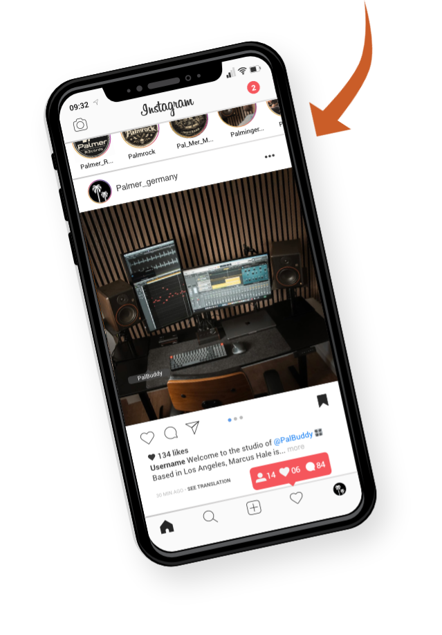 Palmer social media feature on iPhone
